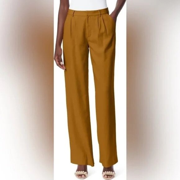 NWT Sam Edelman Codie High Rise Wide Leg Pant 31 Mustard Yellow Stylish Trousers - Picture 1 of 16